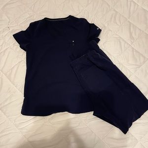 Navy Blue Koi Scrub Set